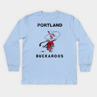 DEFUNCT - Portland Buckaroos Hockey Kids Long Sleeve T-Shirt